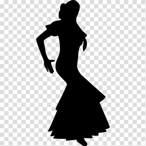 Silhouette Flamenco Dancer, Silhouette transparent background PNG clipart