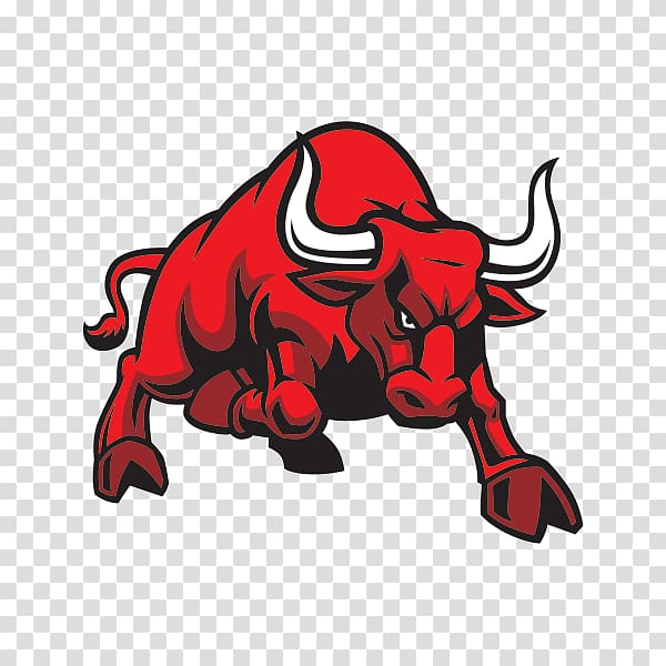 Charging Bull , stickers red bull transparent background PNG clipart