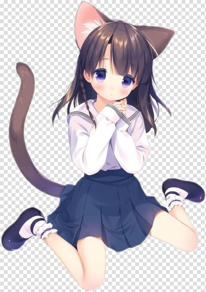 Catgirl Anime Drawing , Cat transparent background PNG clipart