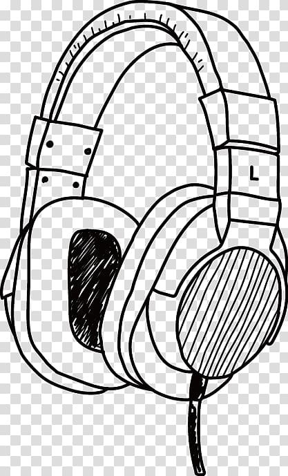 Headphones Headset, Hand drawn headphones transparent background PNG clipart