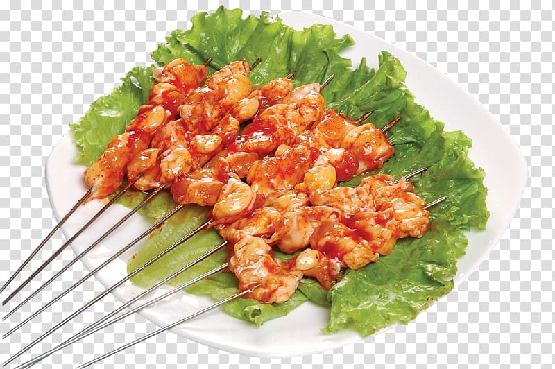 Yakitori Chuan Chicken Satay Kebab, 8 string chicken cartilage transparent background PNG clipart