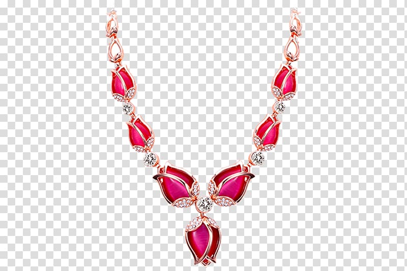 Necklace Earring Ruby Pendant, Ruby necklace transparent background PNG clipart