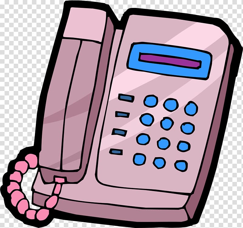 Telephone Cartoon, Pink phone transparent background PNG clipart