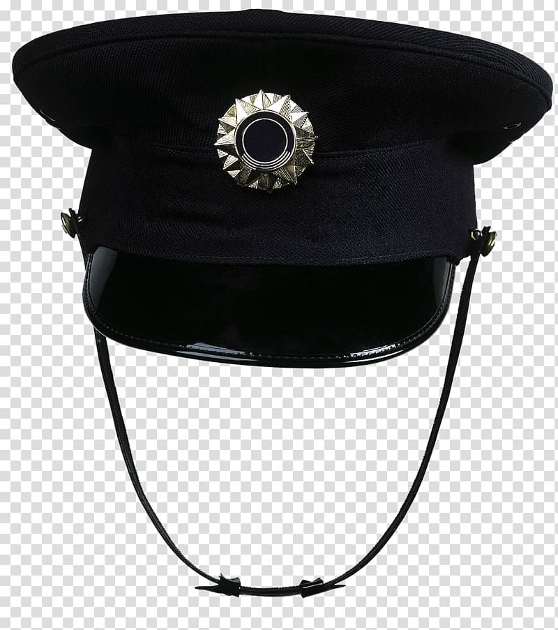 Police Sheriff Illustration, Black tape, police cap transparent background PNG clipart
