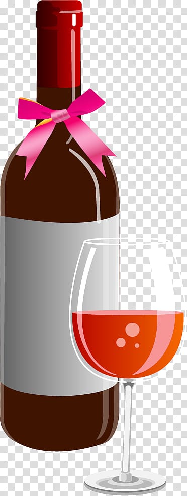 Red Wine Champagne, Hand-painted wine transparent background PNG clipart