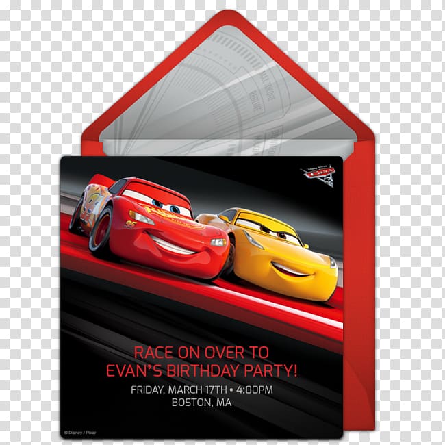 Cars Lightning McQueen Wedding invitation The Walt Disney Company, car transparent background PNG clipart