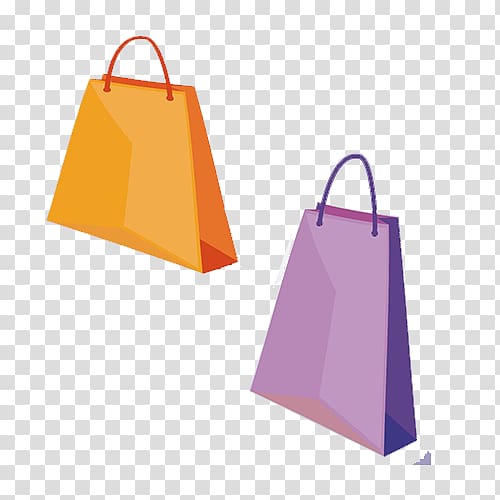 Shopping bag Computer file, 2 T-shaped shopping bags transparent background PNG clipart