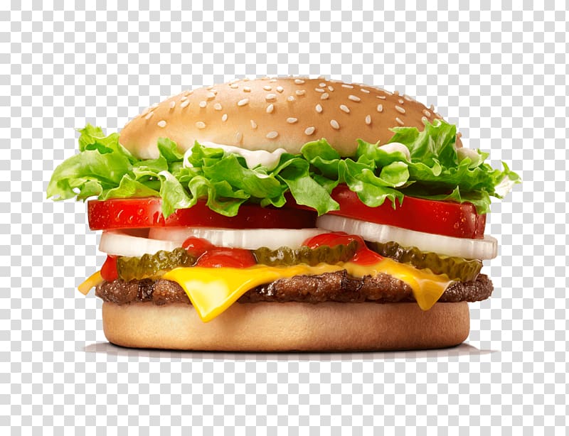 Whopper Cheeseburger Hamburger Cream Pickled cucumber, burger and sandwich transparent background PNG clipart