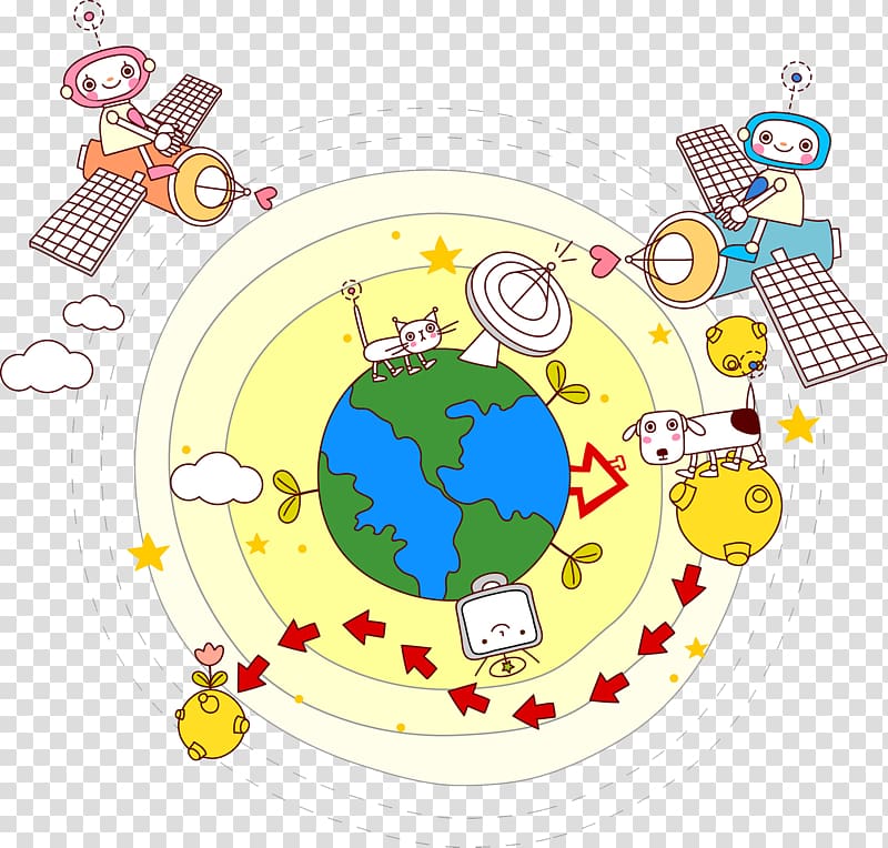 Earth Robot Designer , A robot playing on the earth transparent background PNG clipart