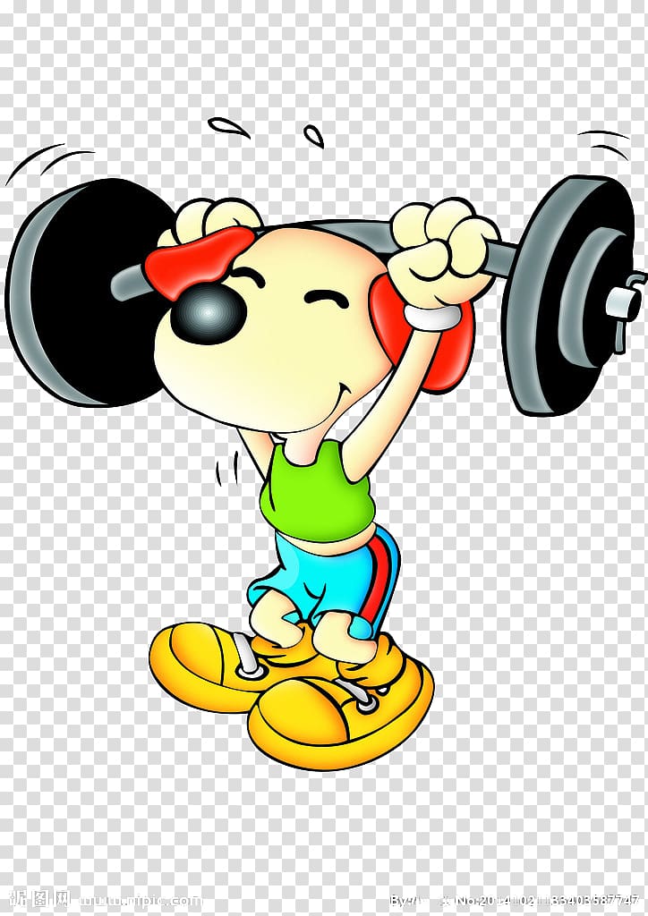 Cartoon Drawing, Weightlifting puppy cartoon transparent background PNG clipart