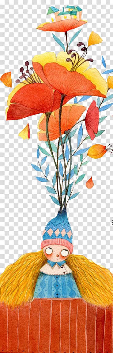 Castle Illustration, Flowers on a castle transparent background PNG clipart