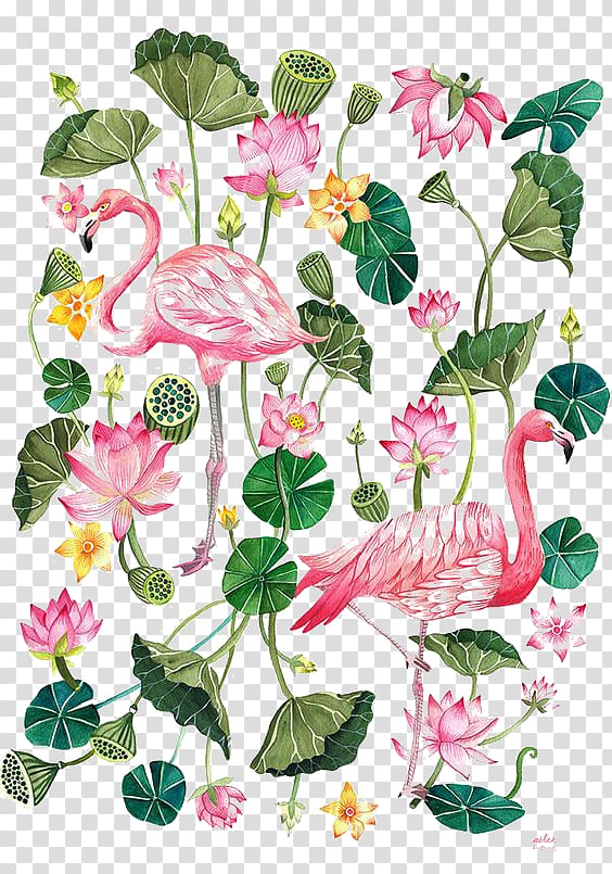Flamingo Printing T-shirt Illustration, Cartoon Flamingo, pink flamingo illustration transparent background PNG clipart