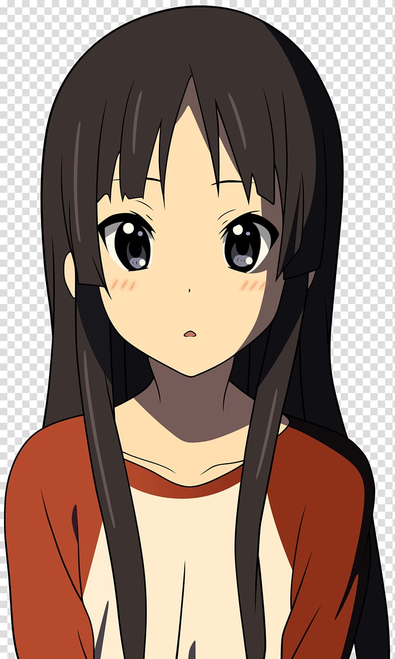 gray-haired woman wearing red and white top , Mio Akiyama Ritsu Tainaka K-On! Anime Yui Hirasawa, Anime transparent background PNG clipart