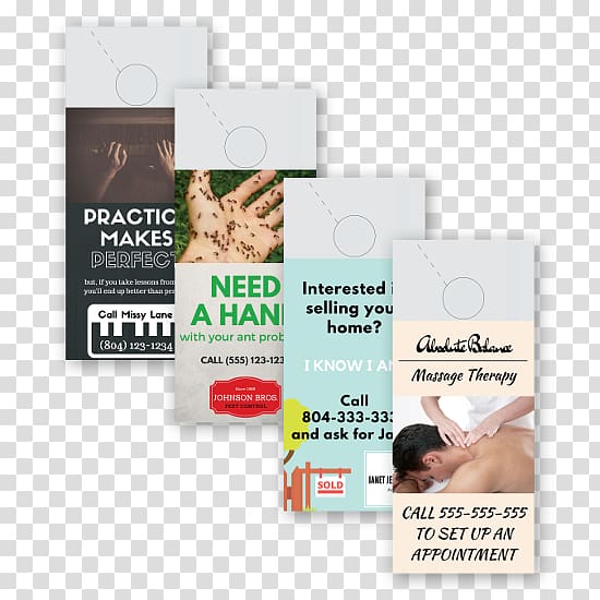 Advertising Door hanger Paper Flyer, custom conference program transparent background PNG clipart