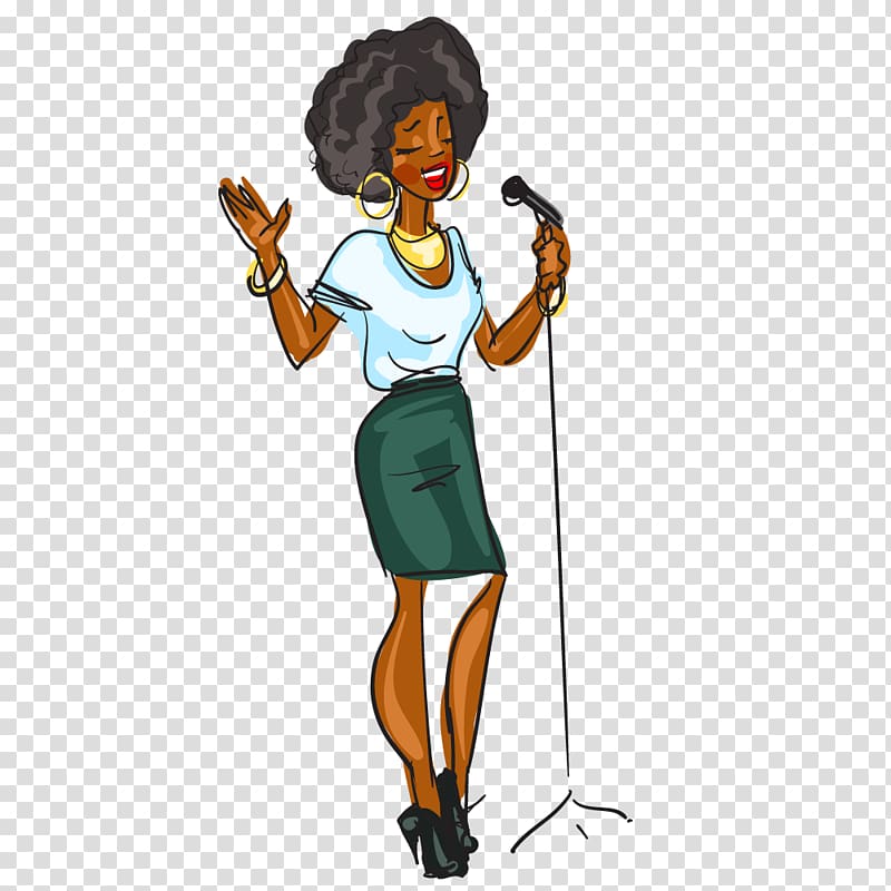 Singing Music, Hand-painted singer singing competition transparent background PNG clipart