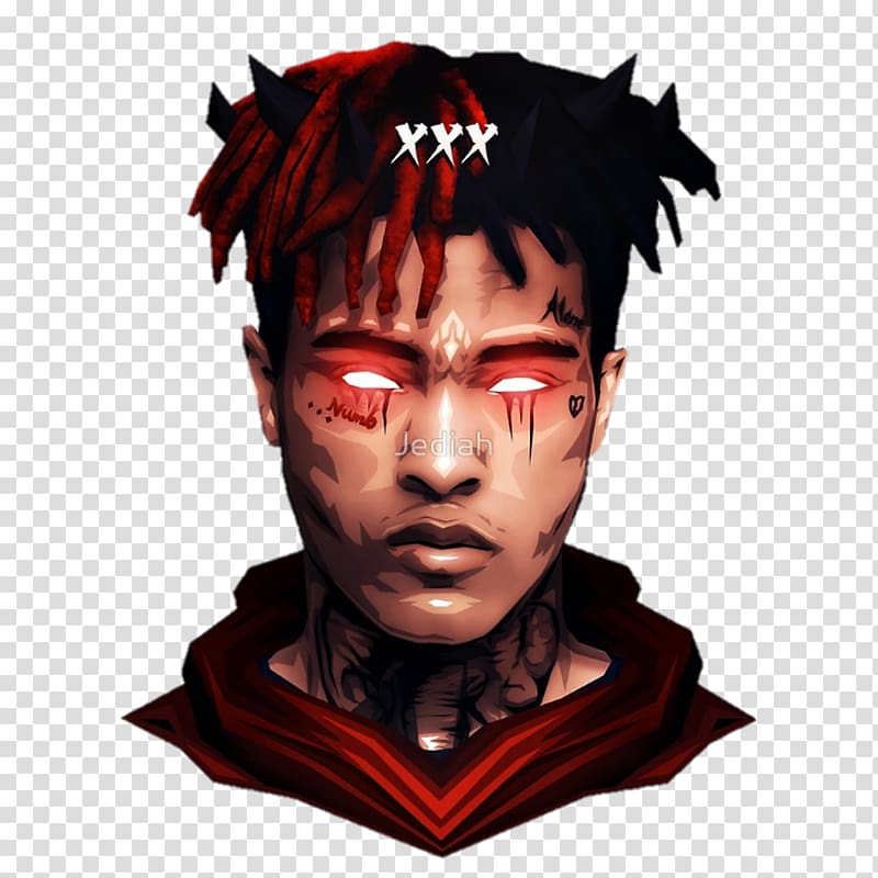 black and red-haired man illustration, XXXTentacion Music Song Lyrics, demon satan transparent background PNG clipart