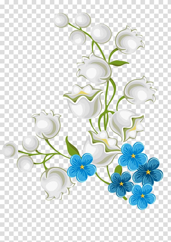 white and blue flowers , Euclidean , Lily of the valley transparent background PNG clipart