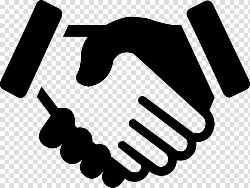 white and black business partner art, Computer Icons, shake hands transparent background PNG clipart