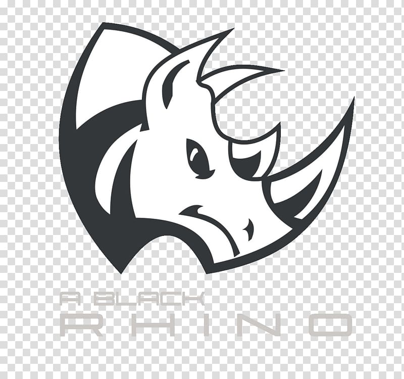 A Black Rhino logo, Rhinoceros Drawing , rhino transparent background PNG clipart
