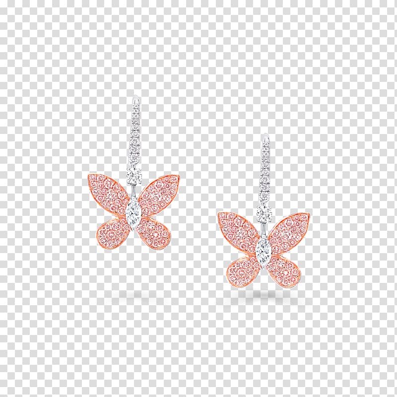 Earring Butterfly Graff Diamonds Graff Pink, butterfly transparent background PNG clipart