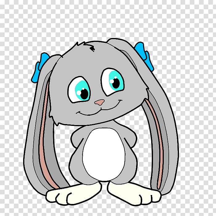 Cartoon Drawing , Cartoon bunny hand painted rabbit,braid,gray transparent background PNG clipart