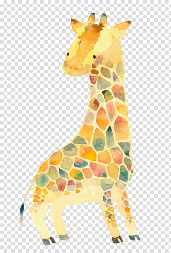 Sweater Sleeve Clothing Cardigan Polo neck, Hand-painted giraffe transparent background PNG clipart