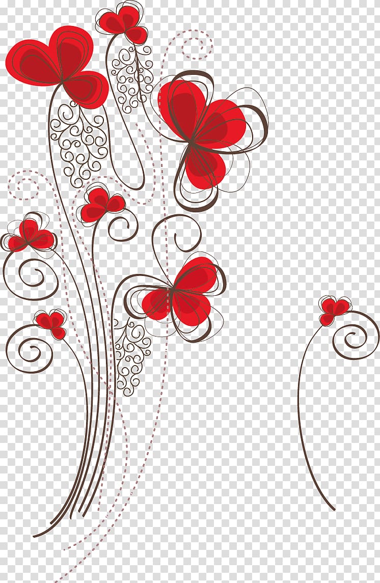 red flower , Floral design Flower Pattern, Simple flowers transparent background PNG clipart