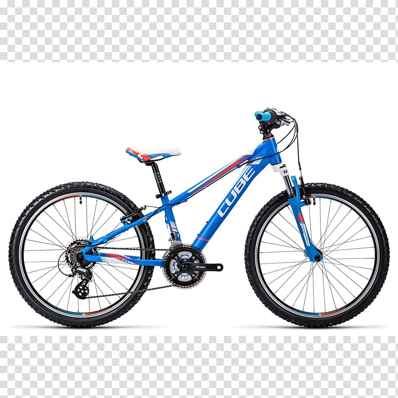 Cube Bikes Bicycle Cube Kid 240 (2018) Mountain bike Blue, Bicycle transparent background PNG clipart