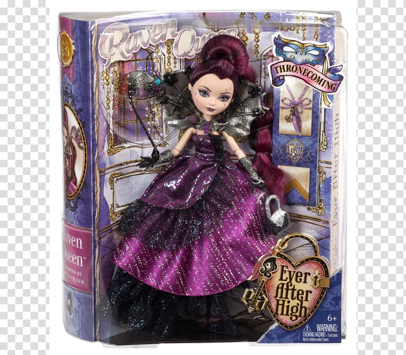 Ever After High Thronecoming Raven Queen Ever After High Legacy Day Raven Queen Doll Amazon.com, doll transparent background PNG clipart