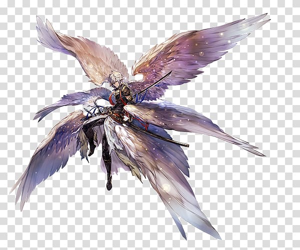 Granblue Fantasy Lucifer Game Character Sandalphon, fantasy blue crescent transparent background PNG clipart