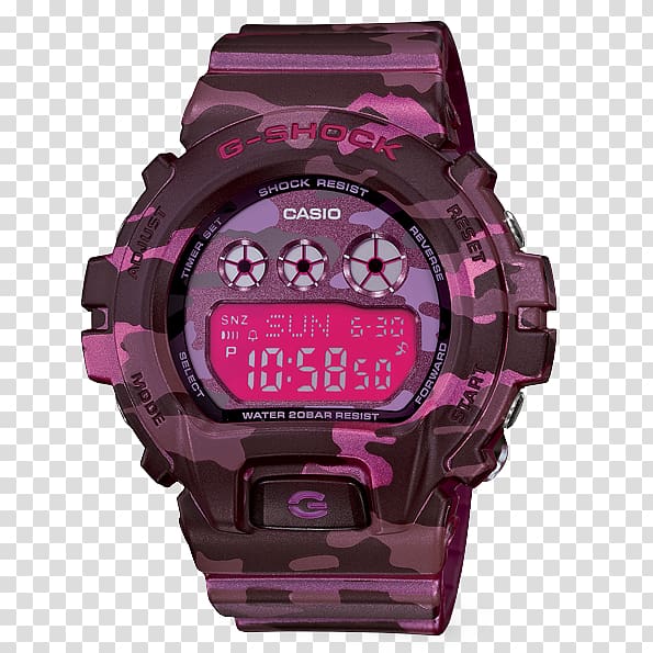 G-Shock Shock-resistant watch Casio Pink, watch transparent background PNG clipart