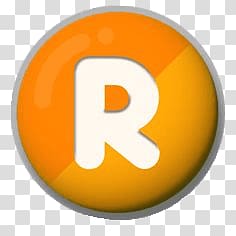 orange and white R logo, Letter R Roundlet transparent background PNG clipart