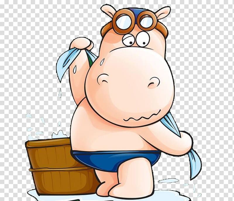 bathing hippopotamus illustration, Cartoon Animation Child, Cute hippo transparent background PNG clipart