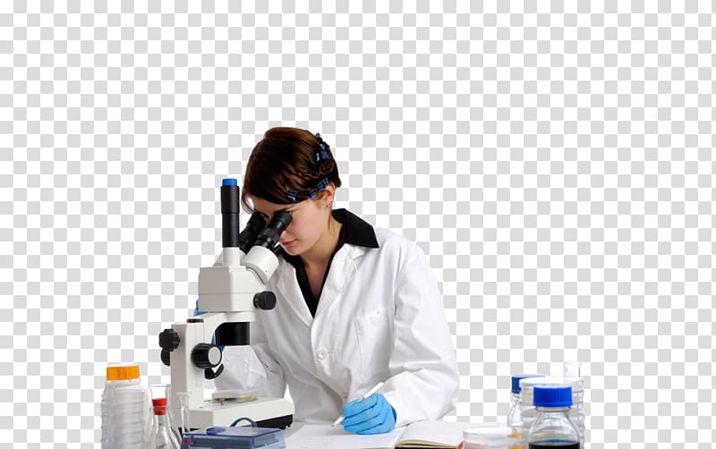 woman using white microscope , Test Medical Laboratory Assistant Paper Science, laboratory transparent background PNG clipart