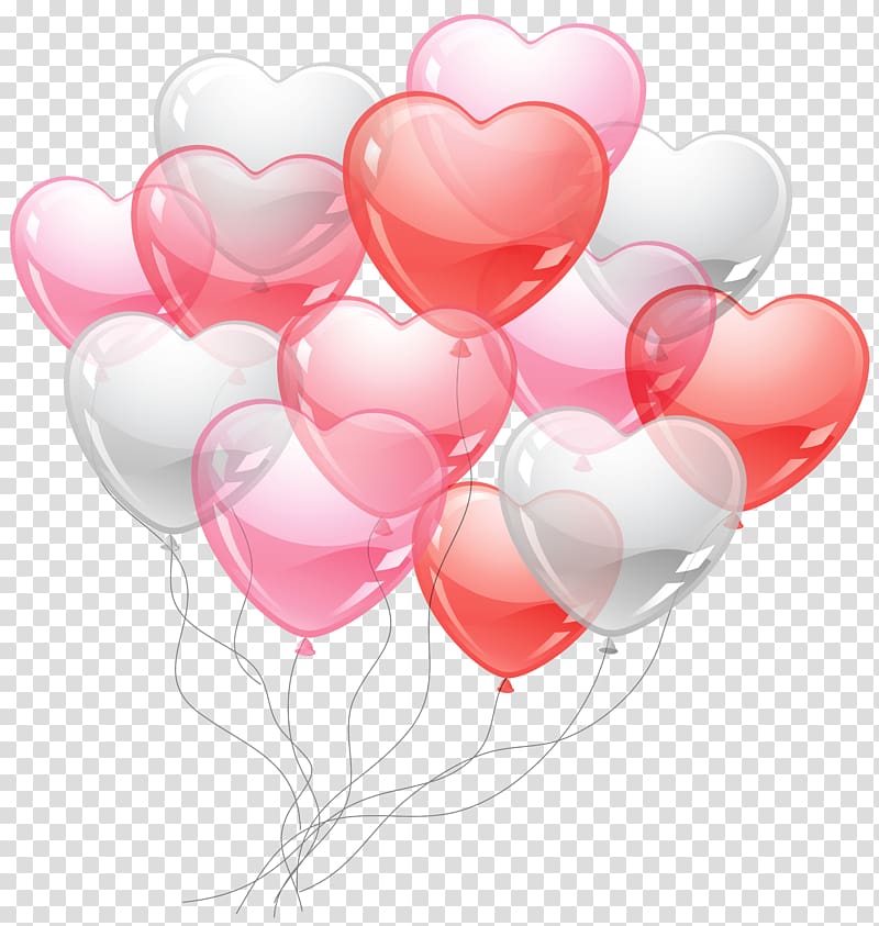 pink and red heart balloons illustration, Balloon Valentine\'s Day , Heart Baloons transparent background PNG clipart