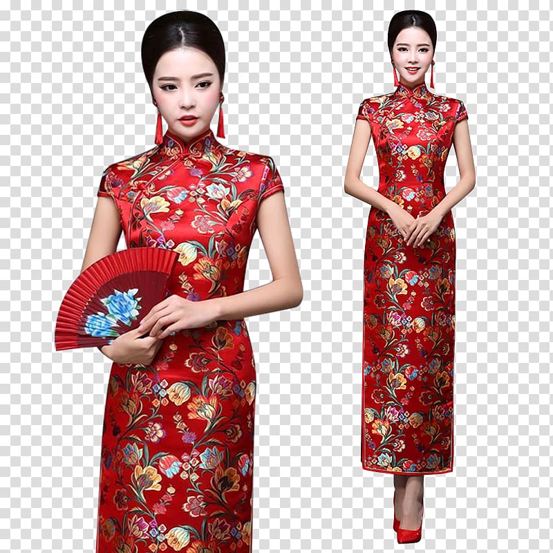 Dress Clothing Sleeve Costume Cheongsam, chinese wedding transparent background PNG clipart