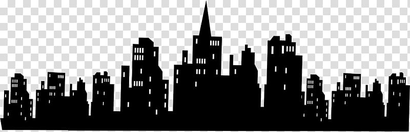 Batman Gotham City Skyline Silhouette Wall decal, city transparent background PNG clipart