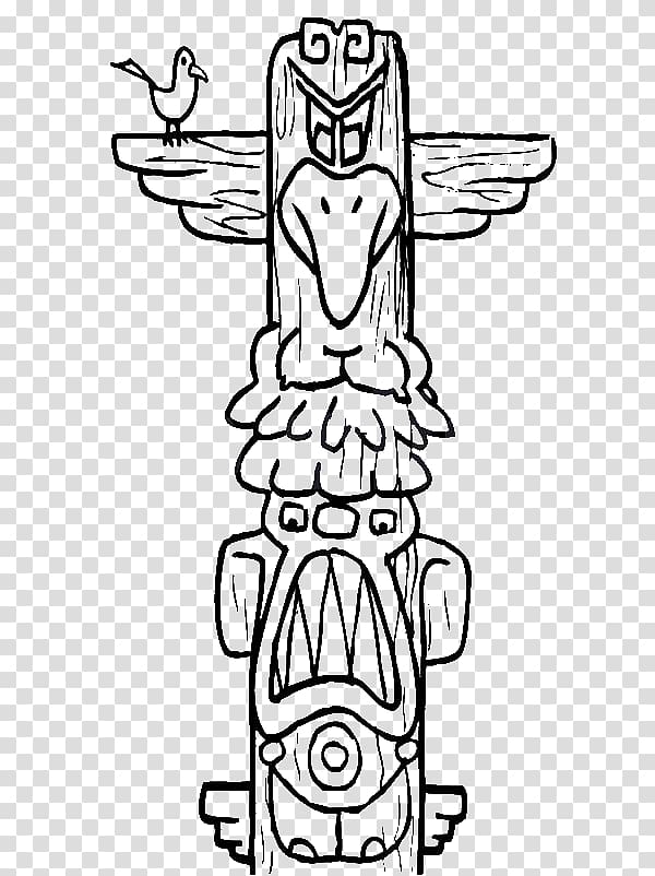 Totem pole Drawing Pacific Northwest , Bird Day transparent background PNG clipart