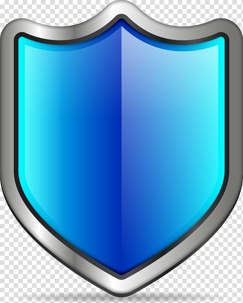 blue and gray shield icon, Vecteur Computer file, Shield badge transparent background PNG clipart