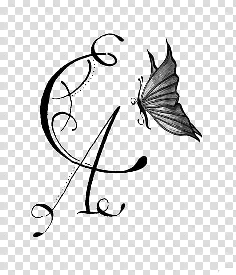 Calligraphy Letter Tattoo Initial Alphabet, others transparent background PNG clipart