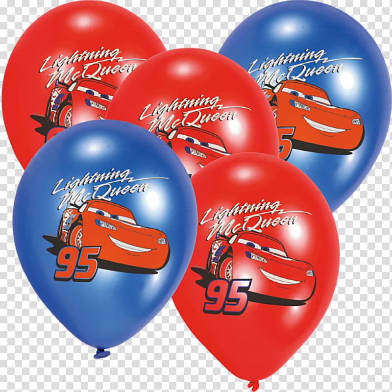 Lightning McQueen Cars Birthday Toy balloon, car transparent background PNG clipart