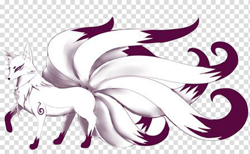 Huli jing Nine-tailed fox Classic of Mountains and Seas East Asia, White nine  tail fox transparent background PNG clipart | HiClipart