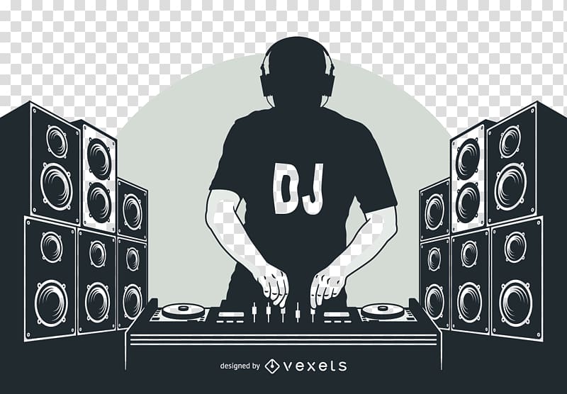 Dj mixing turntable illustration, Disc jockey DJ mix Nightclub, DJ transparent background PNG clipart