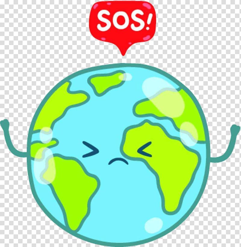 Earth Globe Cartoon Earth Call For Help Transparent Background