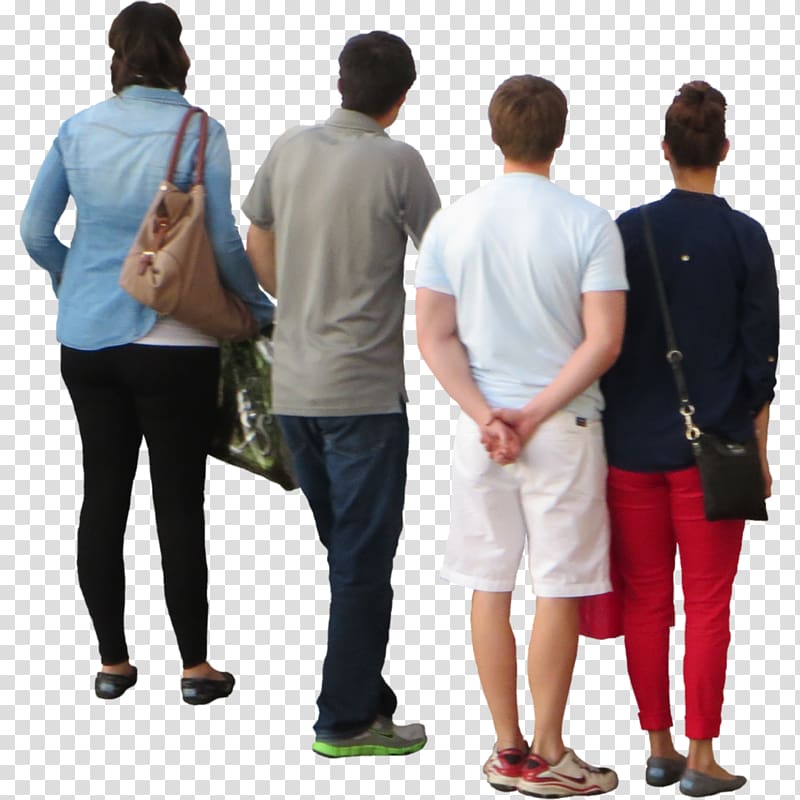 two men and women standing side by side, Computer Icons, Group Of Four Looking Over Bridge transparent background PNG clipart