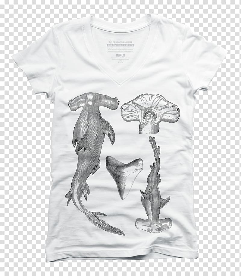 T-shirt Hammerhead shark Shark tooth, T-shirt transparent background PNG clipart