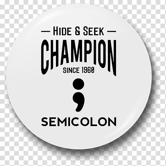 Semicolon T-shirt Programmer Computer programming Font, hide and seek transparent background PNG clipart