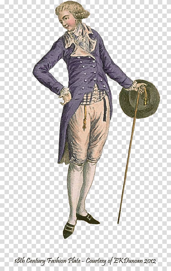 18th century French fashion 1750s Costume, period costume transparent background PNG clipart