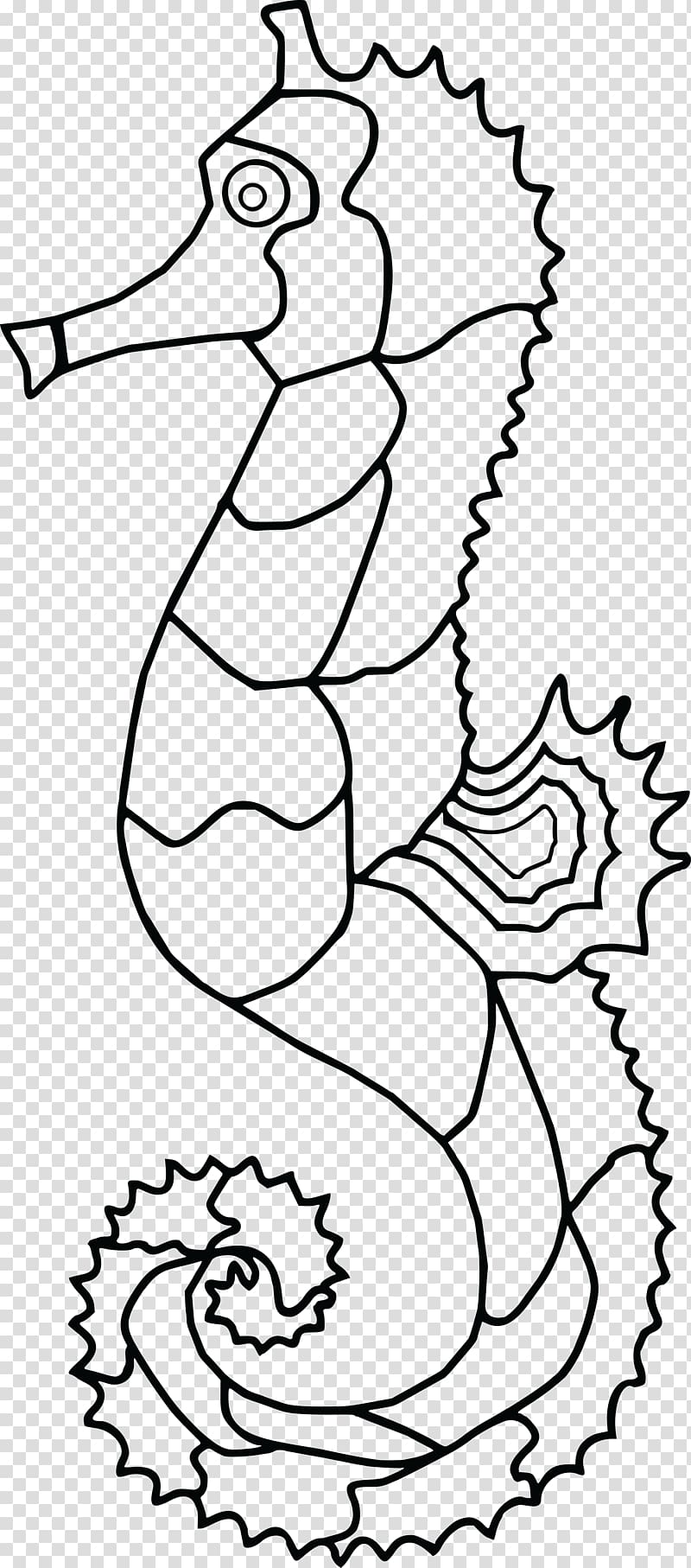 Line art Drawing Coloring book Animal, seahorse transparent background PNG clipart