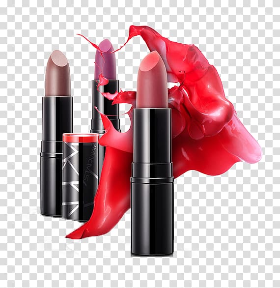 several lipsticks , Cosmetics Lipstick Make-up Eye shadow, Makeup Supplies transparent background PNG clipart